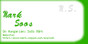 mark soos business card